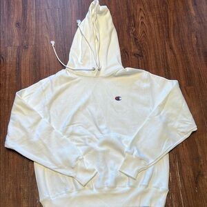 Champion White Reverse Weave Hoodie for Men Med